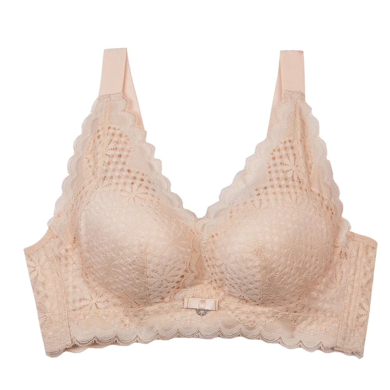 

Women Lace Bra Push Up Tops Wireless Lingerie Sexy Women Bralette Female Underwear 3/4 Cup Comfortable Bra Without Underwire