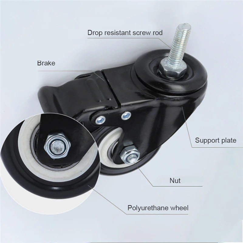 4pcs 1.5 Inch Industrial Caster Screw Rod Brake Gold Drill Wheel Furniture Universal Heavy Duty | Обустройство дома