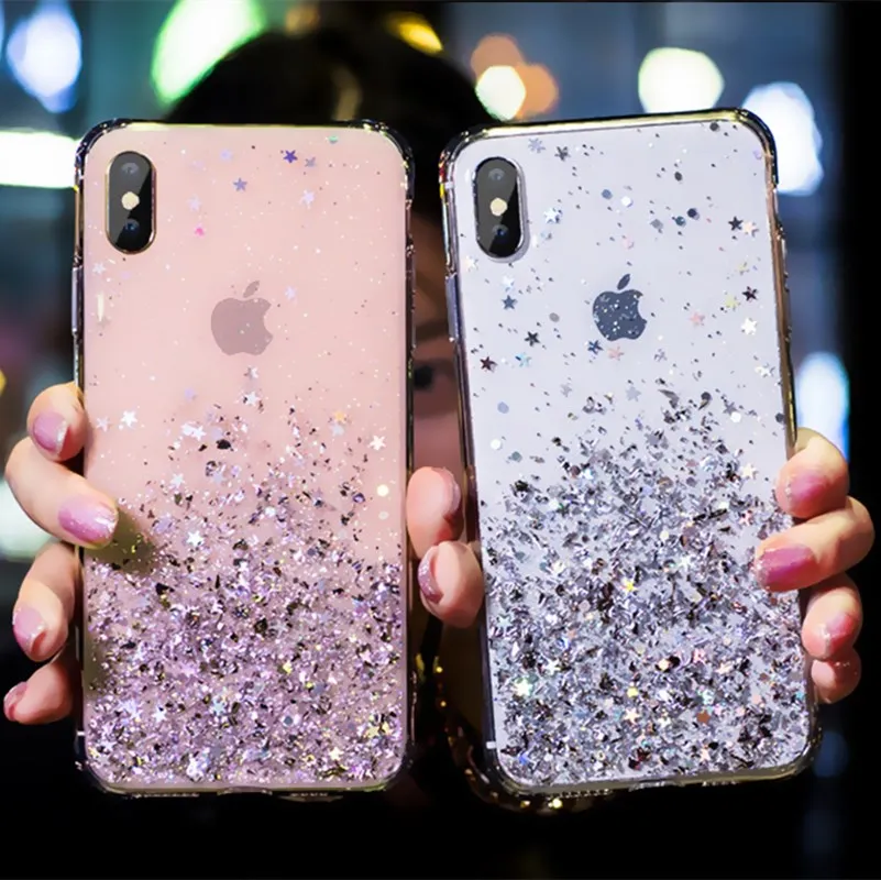 Роскошный блестящий чехол для телефона iPhone 11 Pro MAX X XR Ультратонкий из ТПУ со