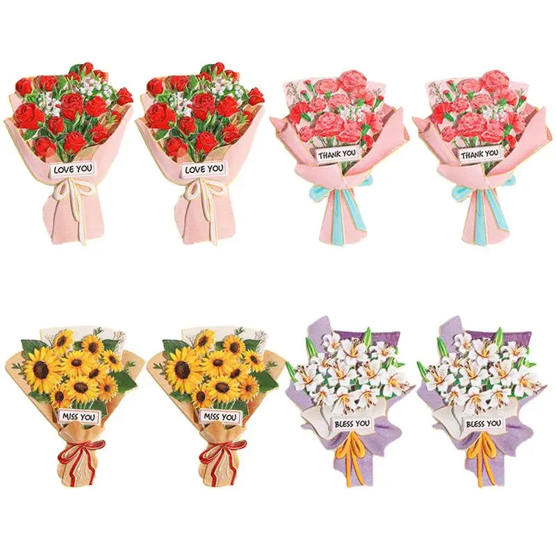 

8PCS Artificial Resin Flower Magnetic Stickers DIY Simulation Refrigerator Magnet Kitchen Home Decoration Gift