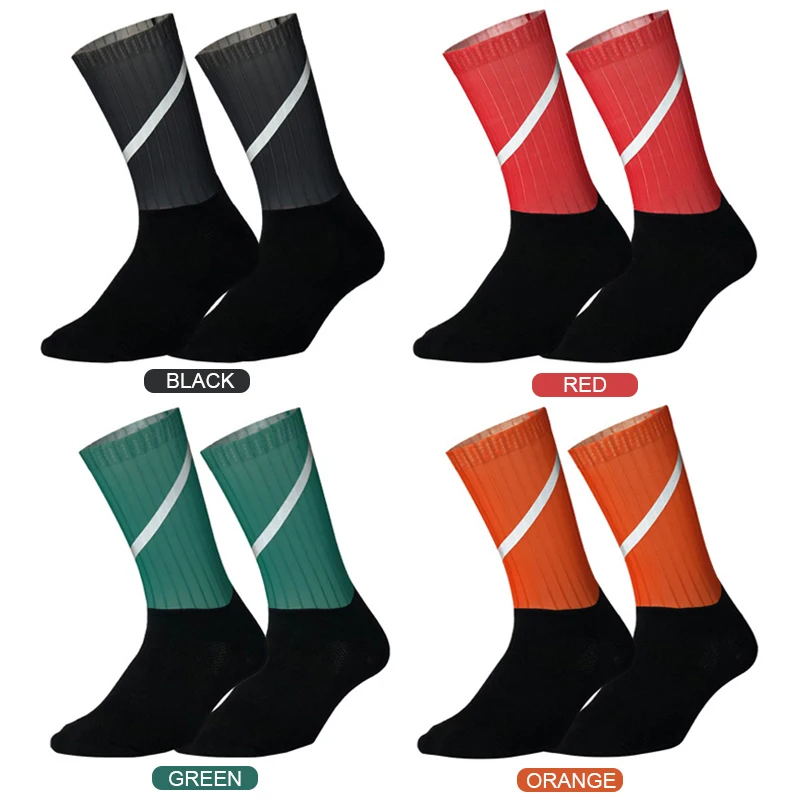 

Helisopus Men Women Cycling Socks Anti Slip Highly Reflective Multicolor Mountain Bike Sock Bicycle Compression Sports Socks