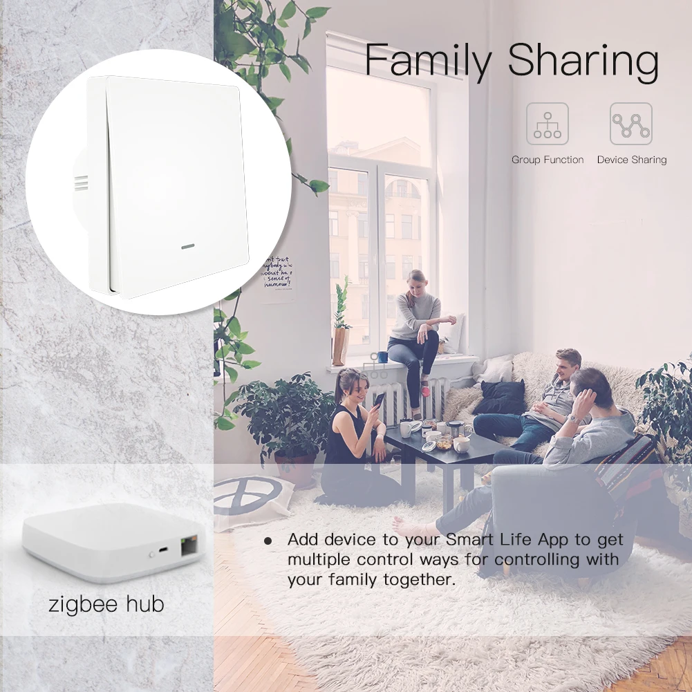 Tuya ZigBee кнопочный светильник переключатель Hub требуется умный дом автоматизация