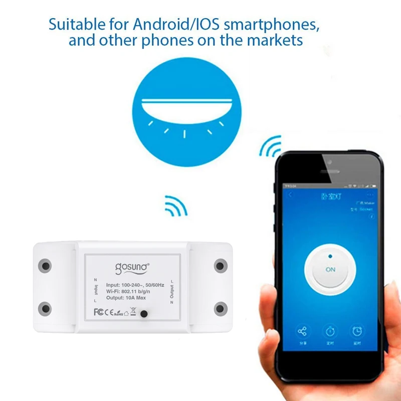

Gosund WiFi 10A Smart Switch DIY Switch Module Remote Control Timing Work with Alexa Google Assistant Smart life TUYA Smart