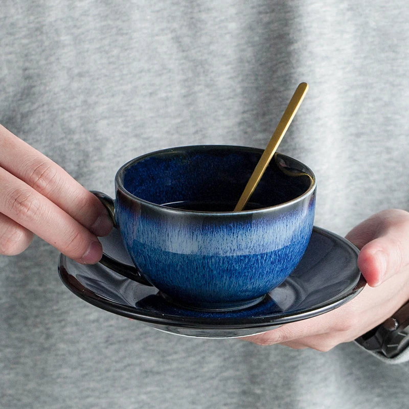 

Japanese Coffee Cup Set Royal Bone China Traditional Ceramic Tea Cups Saucer Spoon Creative Xicara Kitchen Supplies EB50BD