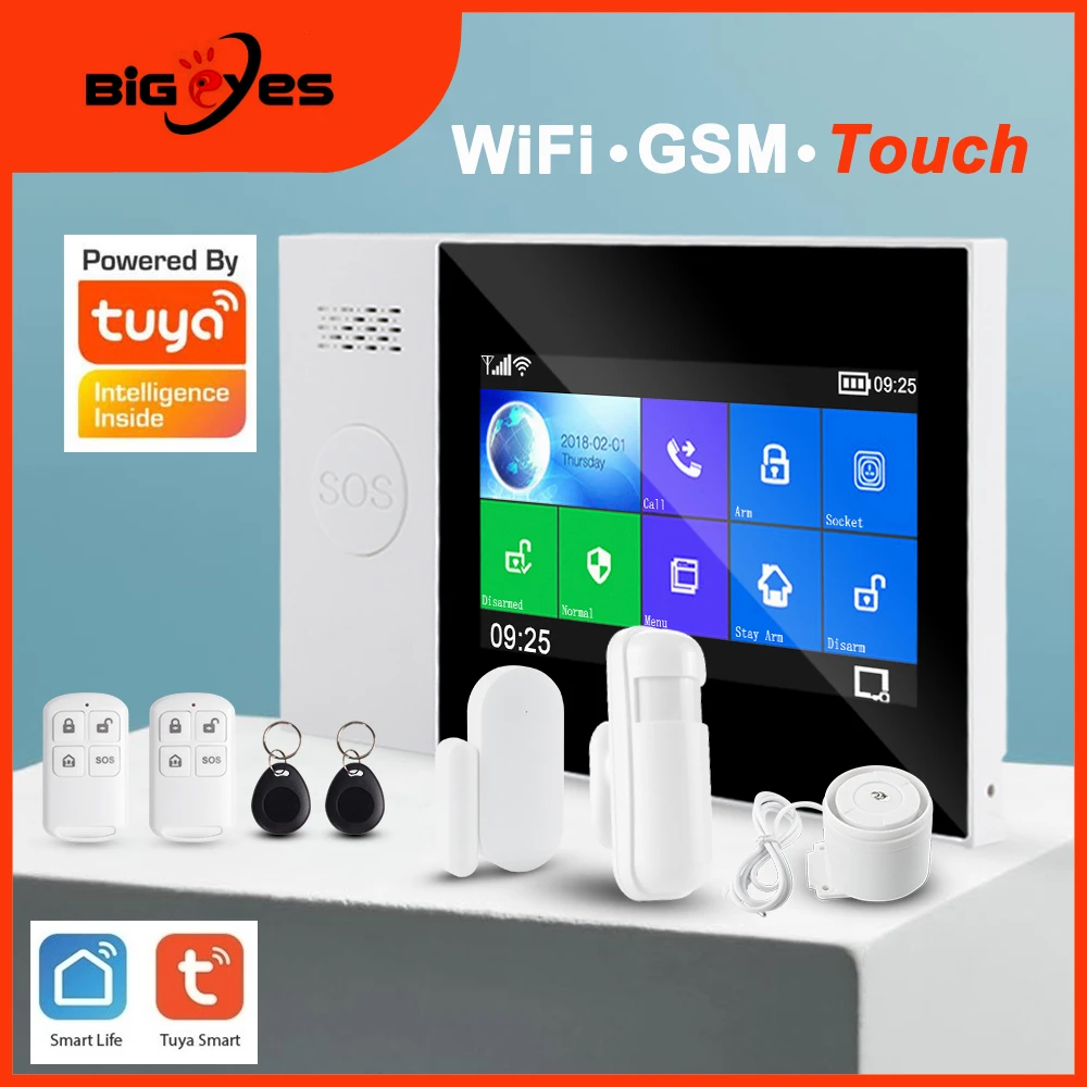 Беспроводная Противоугонная сигнализация TUYA WiFi GSM домашняя система охранной