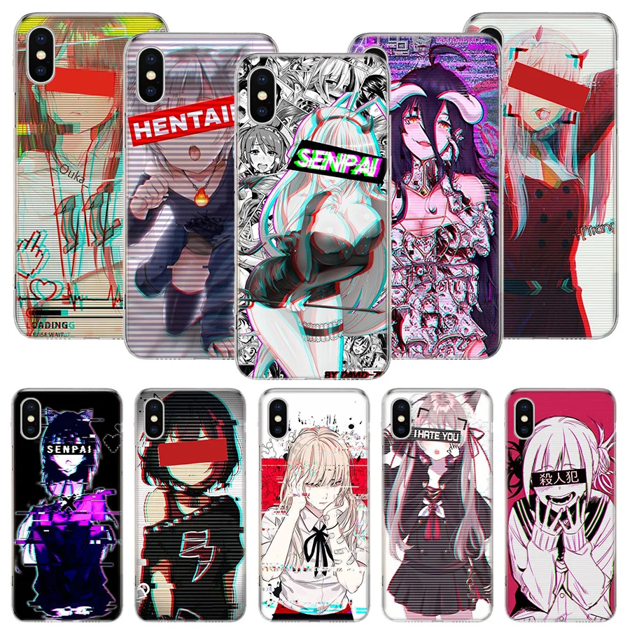 

LEWD Sad Girl Japanese Anime Phone Case For iPhone 11 12 13 Pro XS XR X Max 7 8 6 6S Plus Mini + 5 SE Pattern Customized Coque C