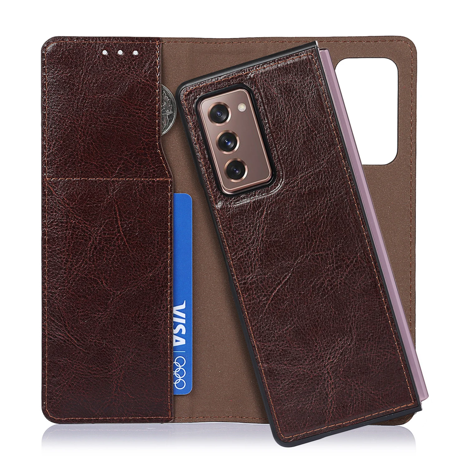 

Deluxe Wallet phone case for Samsung Galaxy Z Fold 2 5G Z Fold2 5G Premium Leather detachable Case Skin Phone Bags fundas