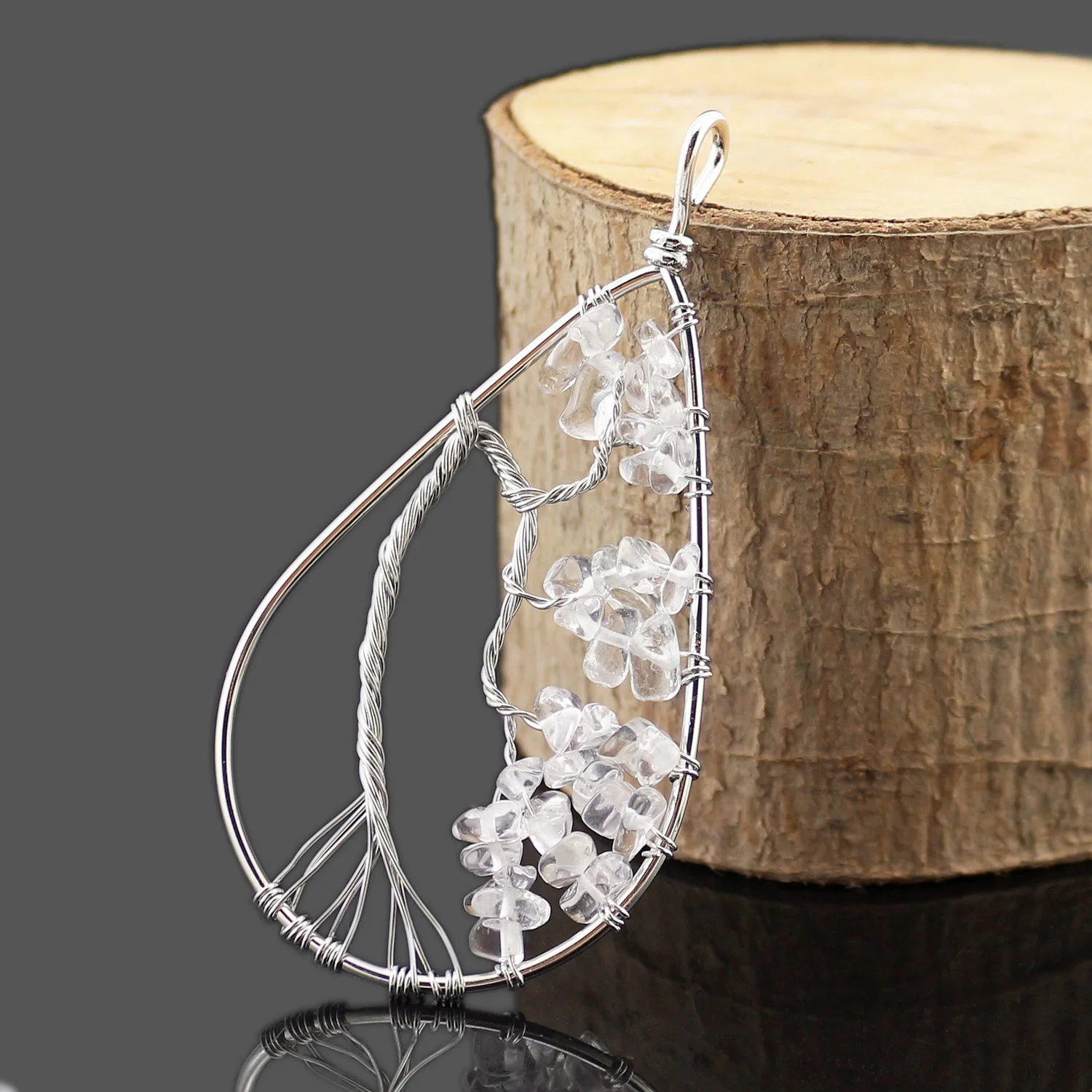 Натуральный камень Гравий кулон ручной работы полудрагоценный падение подвеска