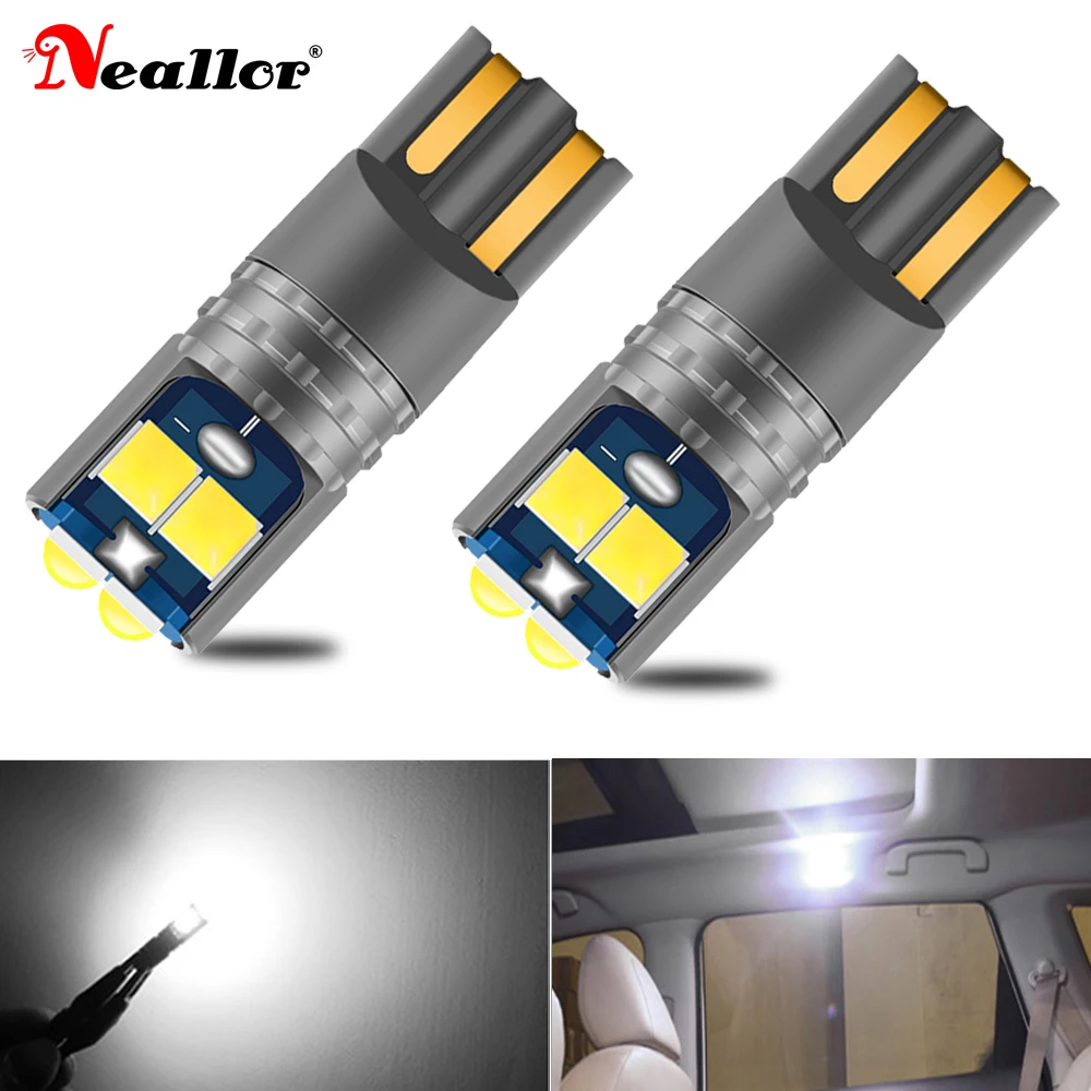 

2 шт. T10 светодиодный автомобильный светильник лампа белого 3030 6SMD Клин 1 Вт 80LM194 168 2825 158 192 Ширина индикатор светильник светодиодный лампы авто...