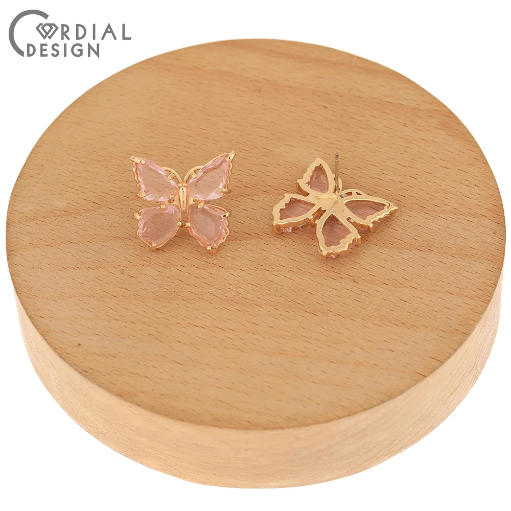 

Cordial Design 20Pcs 20*21MM Crystal Earrings Stud/Jewelry Accessories/DIY Making/Butterfly Shape/Hand Made/Earring Findings