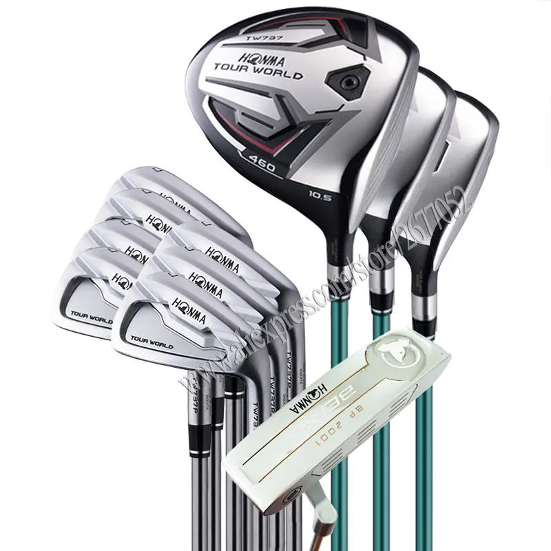 baratas Novos Clubes De Golfe Honma Tw737p Conjunto Completo Motorista Golfe Madeira Ferros Putter Clubes Golfe Grafite Eixo Sem Saco Conjunto Completo Frete Grátis
