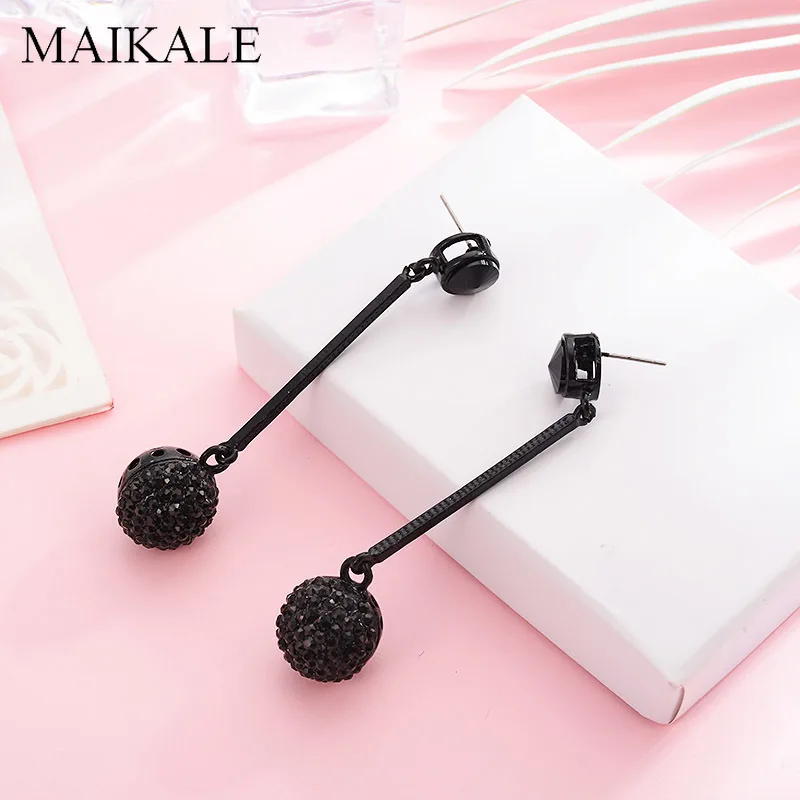 Женские винтажные серьги подвески MAIKALE длинные металлические с выложенным
