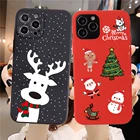 Чехол для iPhone 11 13 X XS XR 7 8 Plus 6, мягкий чехол из ТПУ с милым оленем для iPhone 12 Pro Max, чехол в подарок на Новый год и Рождество