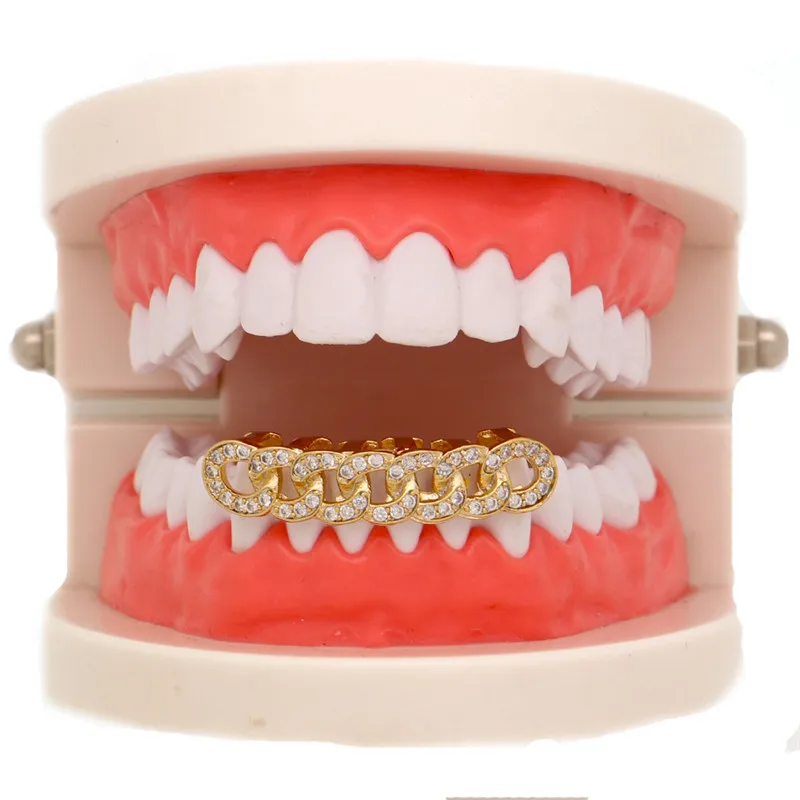 Мейнсвинд хип-хоп золотой зуб с Золотым дном и стразами колпачки для зубов