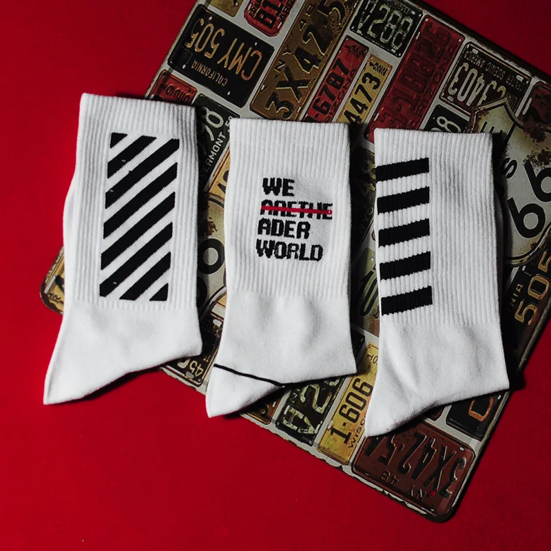 Для взрослых Короткие хлопковые носки средней длины средняя длина Зебра