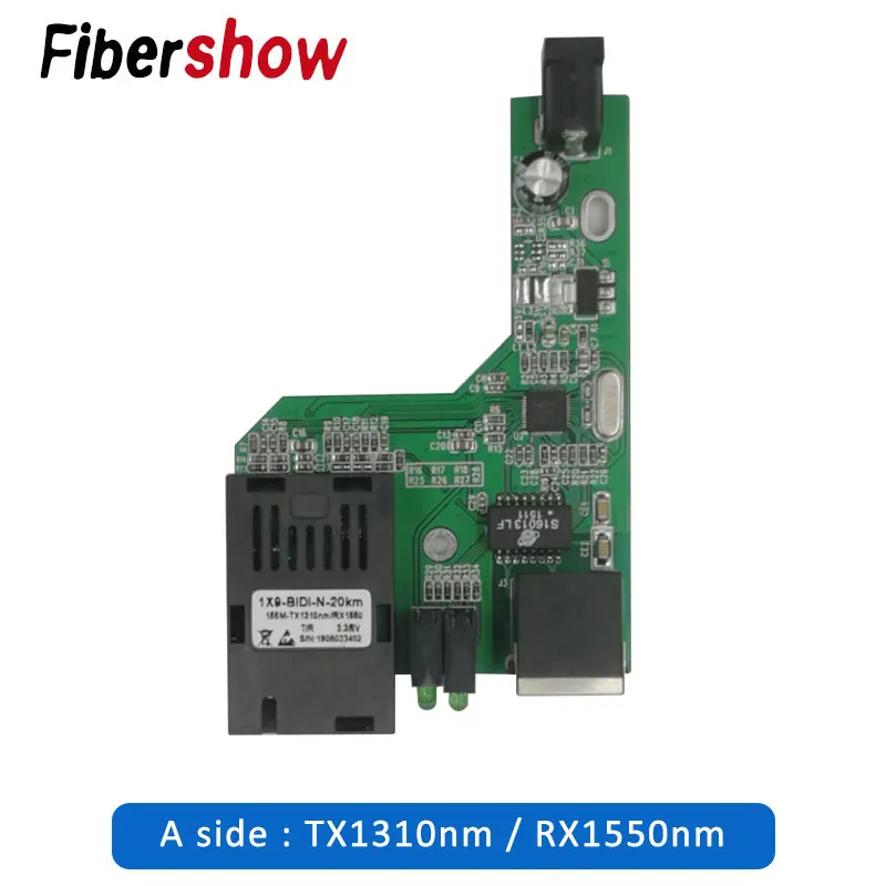 10pieces A side 1310 При создании PCBA Fast Ethernet оптоволоконный медиа-конвертер трансивер переключатель наполовину доска однорежимный одинарный волоконно SC 10/100 м - Цвет: 10pieces A side 1310