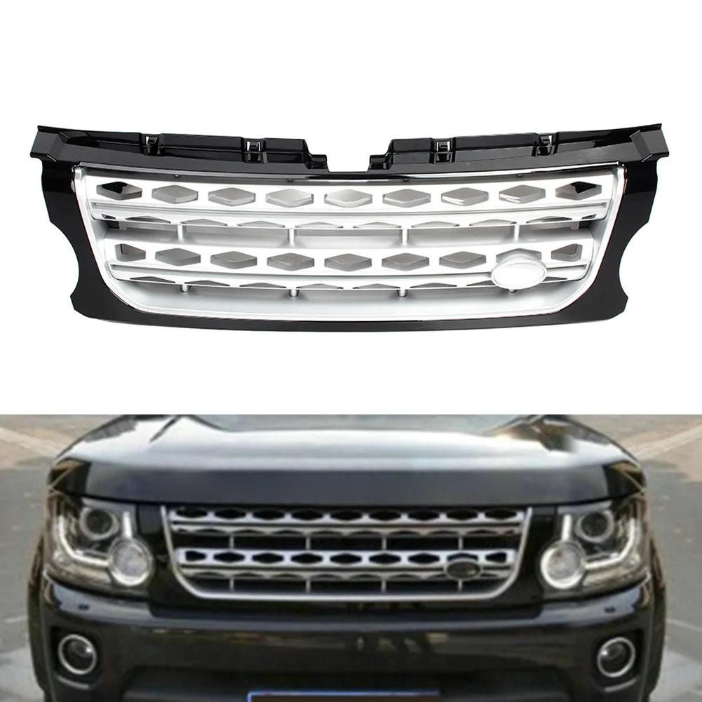 

Gray ABS Car Front Grille Bumper Honey Comb Mesh Racing Grills For 2014 2015 2016 Land Rover Discovery 4 LR4 L319 LR051299