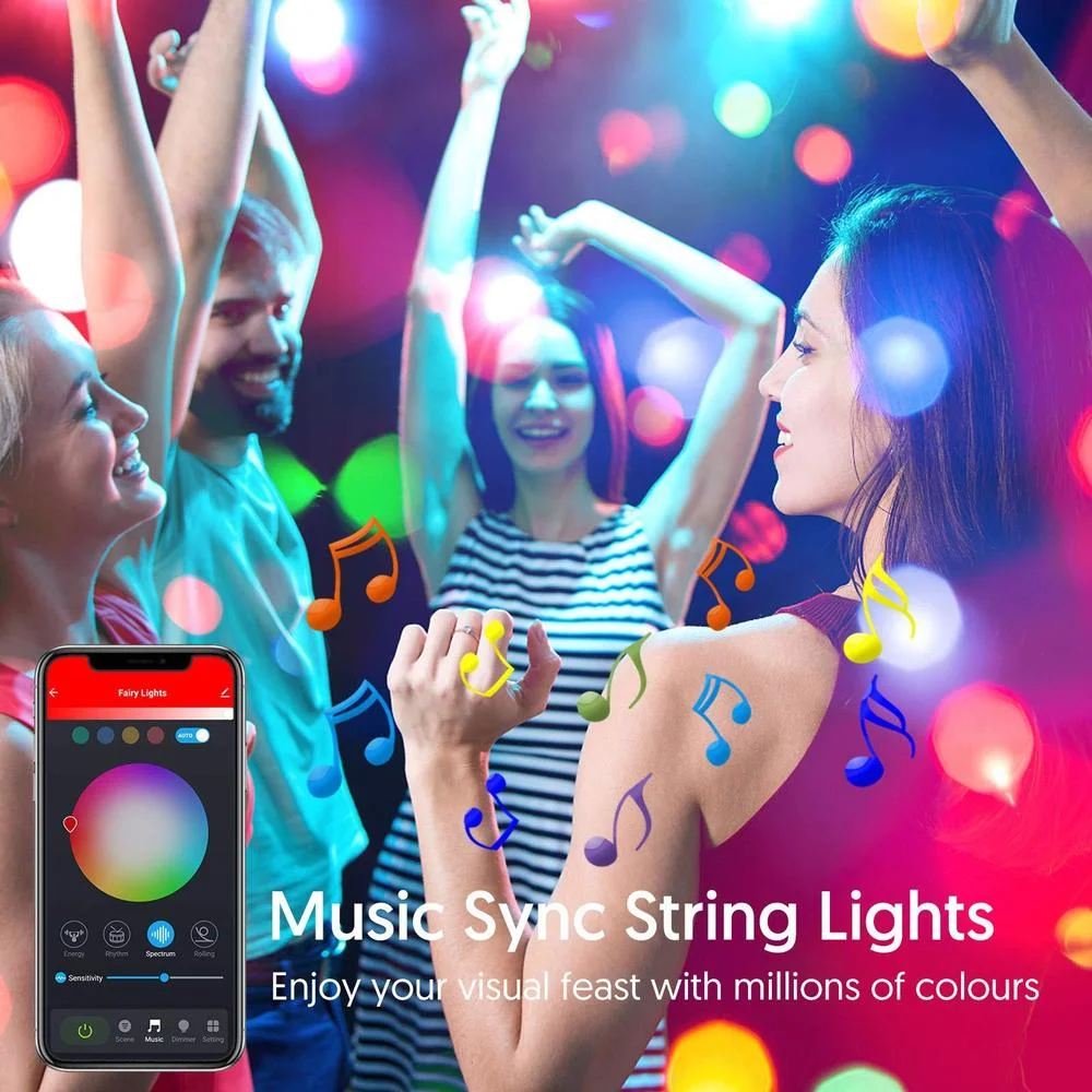 

Bluetooth LED String Light Outdoor Waterproof WiFi Fairy Lights Garland LED Garden Light for Decoration Work With Alexa & Google
