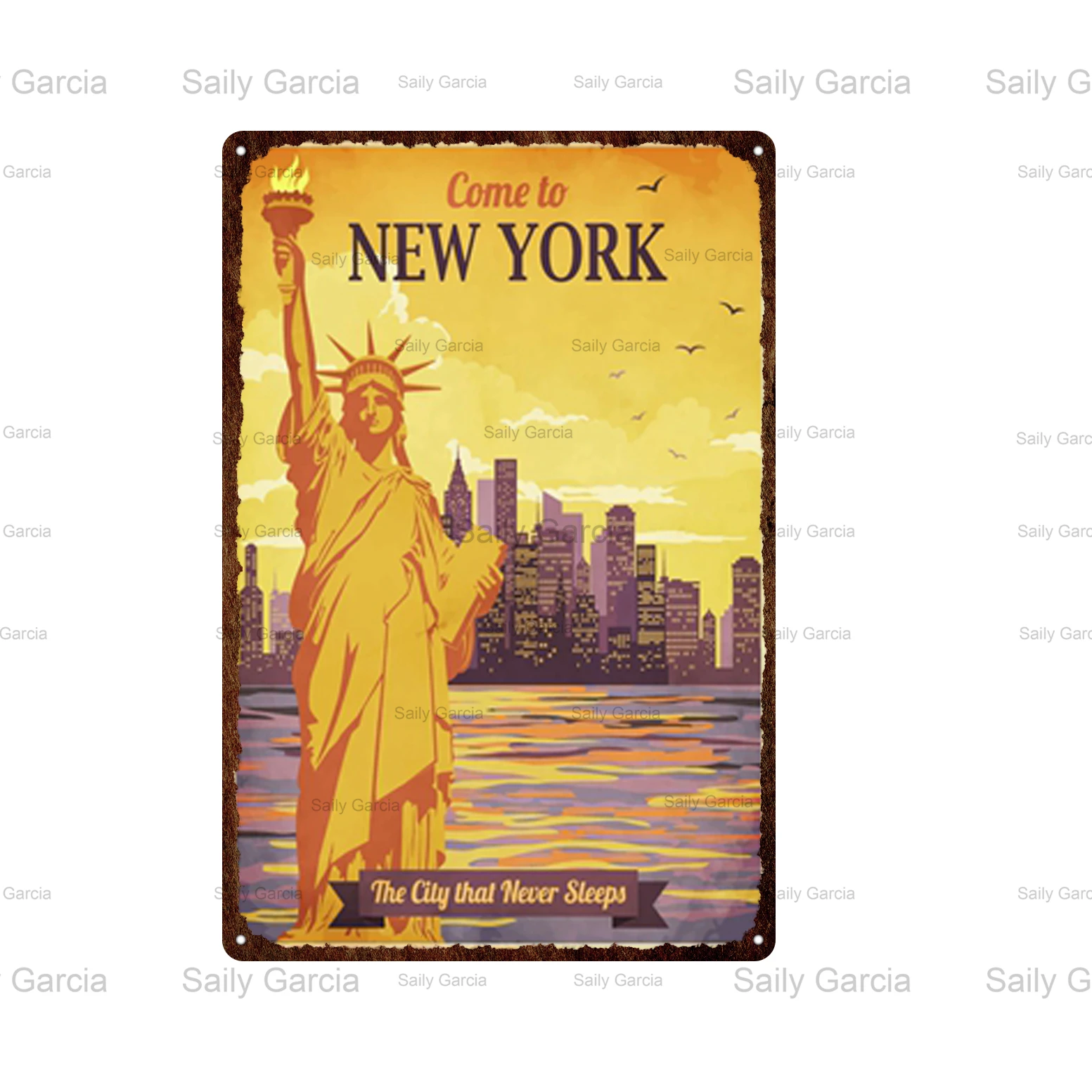 

City Landscape Metal Poster Retro Game Tin Signs Hanging Wall Art Pub Bar House Room Wall Decorative Plates Home Decor