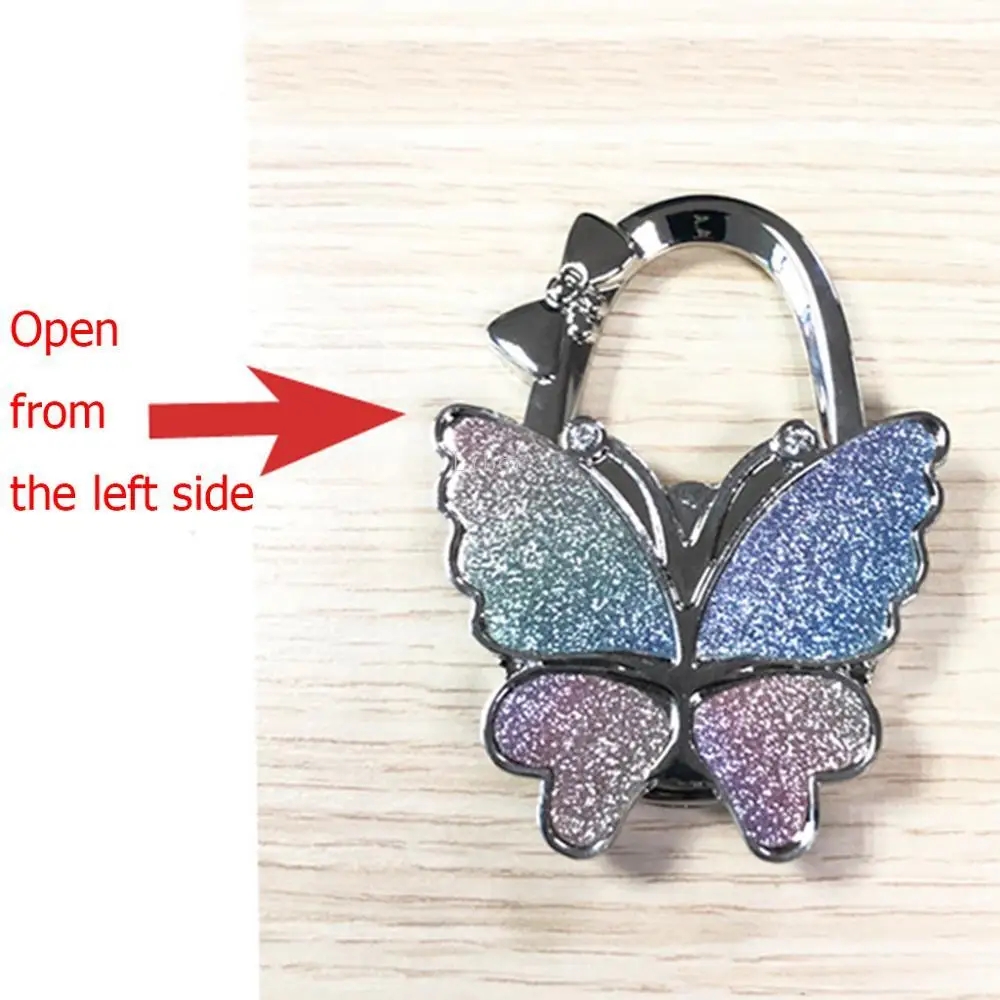 Складной держатель для сумки крючки Блестящая бабочка дизайн сумка стола