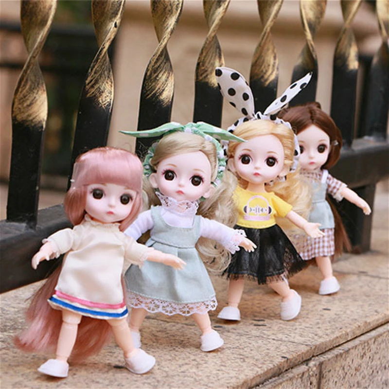 16 см парик с подвижными суставами 13 суставов милые куклы париком 3D-глаза одежда
