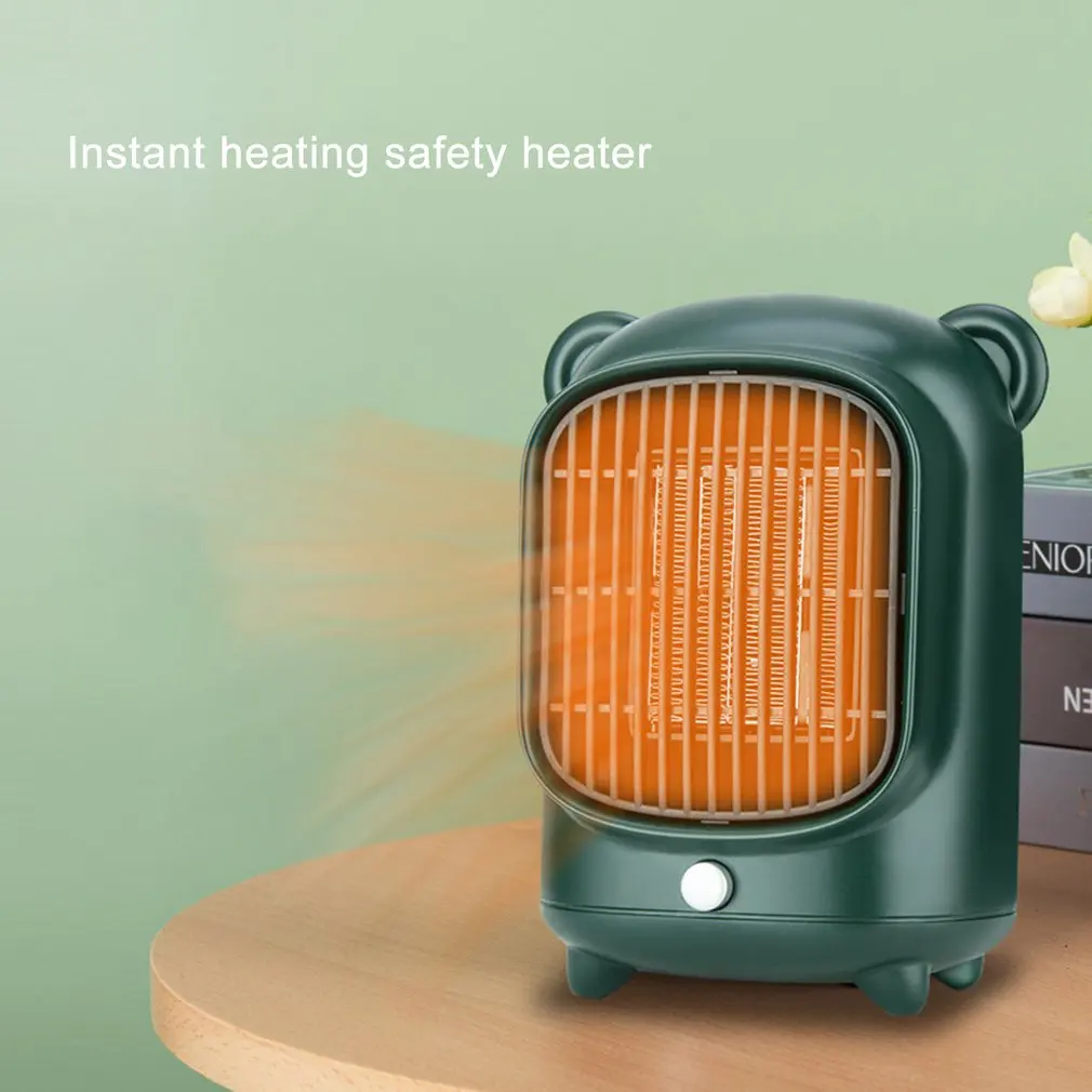 

Office Hot Fan Portable ABS 500W Mini Desktop Powerful Low Noise Overheat Protection Electric Heater Bedroom PTC Heating Indoor