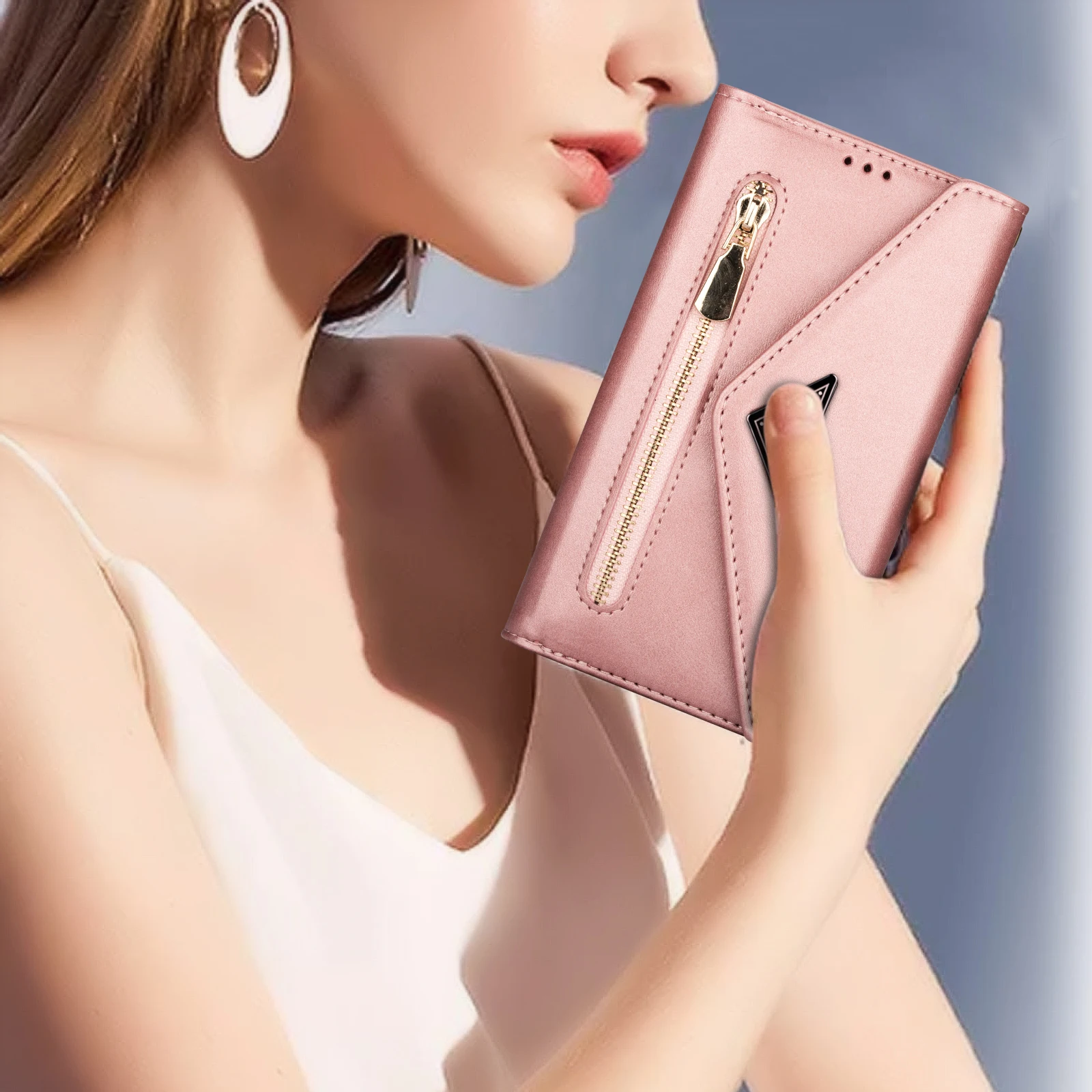 Folio Wallet Case for Xiaomi Redmi Note 11 Pro 10S 10 Funda Detachable Crossbody Zipper Handbag Wrist Strap Leather Phone Cover