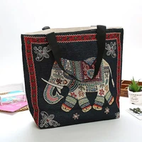 simplicity shoulder bag elephant pattern all match handbags for women high capacity large womens bag beautifully storage canvas
