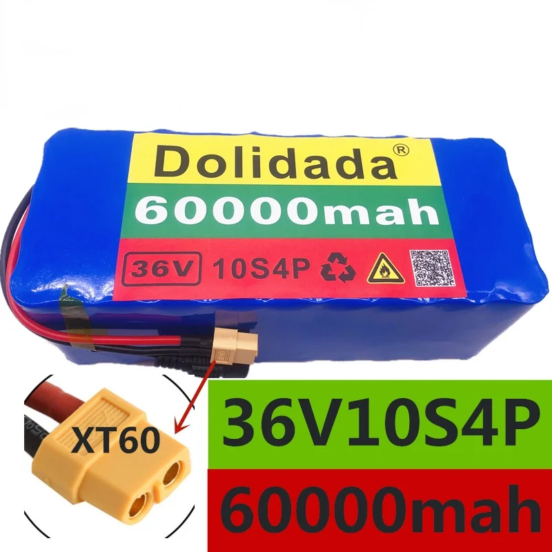 

2021 Original XT60 interface 36V battery 10S4P 60Ah battery pack 500W high power battery 42V60000mAh Ebike electric bike BMS