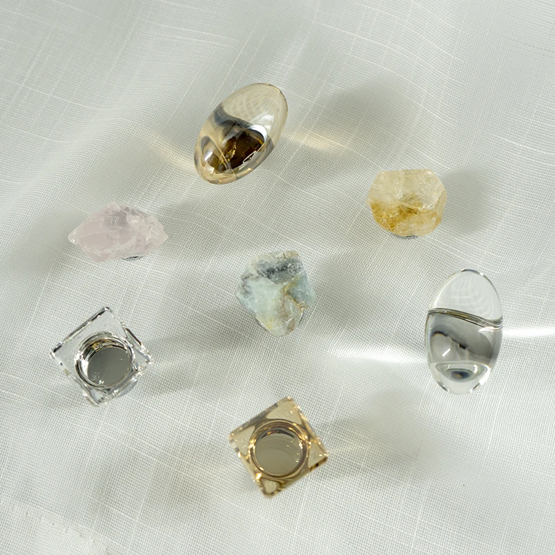 Роскошное с натуральным камнем ручка розового кварца шкафа Кристальный Потяните