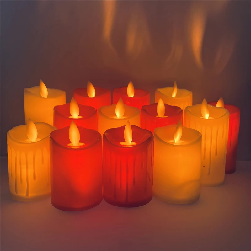 Беспламенные Свечи светодиодная лампа мигающие светодиодные свечи с батарейным