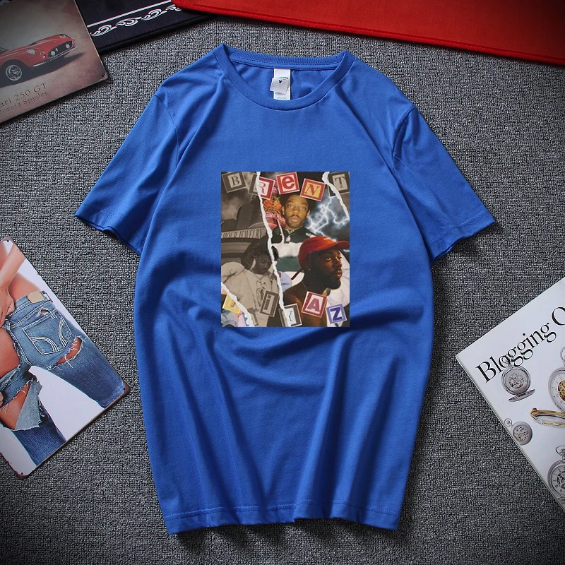 

2021 Summer New Style NEWBrent Faiyaz Fashion Collage Letter Printed Cotton Oversized T-shirt