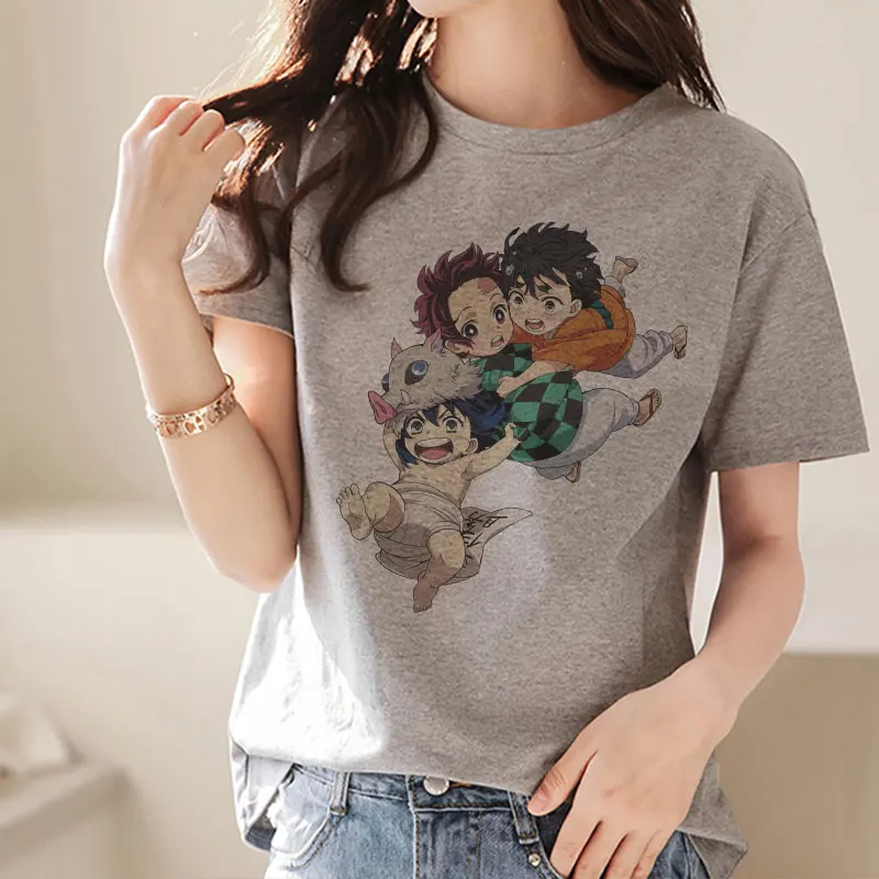 

Japanese Anime Demon Slayer Kimetsu No Yaiba T-shirt Harajuku Hip Hop T-shirt Loose Short Sleeve Women's Top Oversized T-shirt