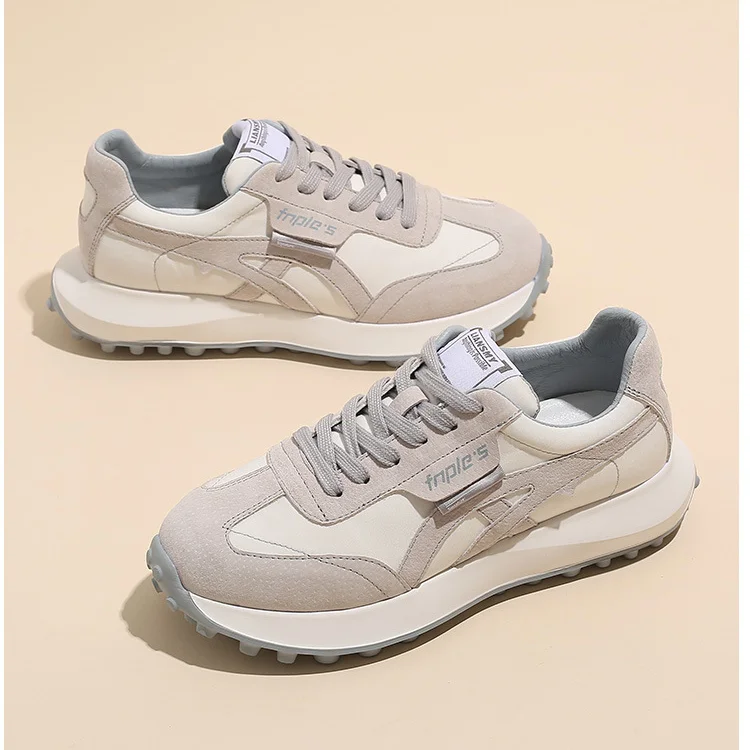 

Women Trend Sneakers Fashion Spring Autumn Outdoor Walking Sport Shoes Lace Up White Breathable Shoes