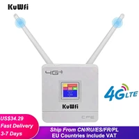 kuwfi cat4 wifi router 4g wireless cpe router with sim card 150mbps lte fddtdd unlock with external antennas wanlan rj45