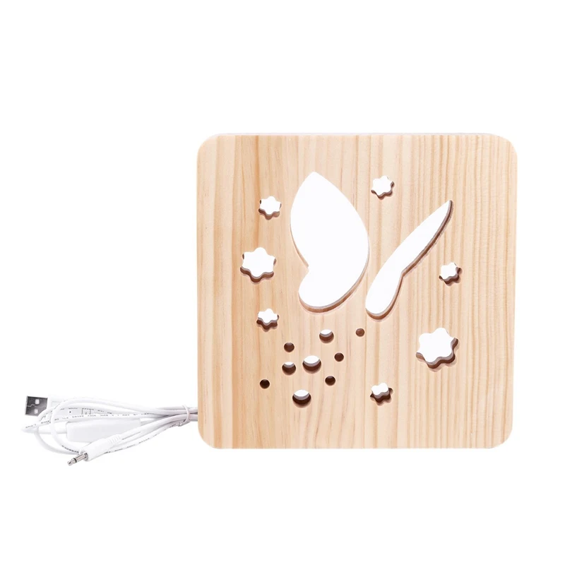 Новый Ночной светильник Деревянный декоративный детская лампа Usb мощность