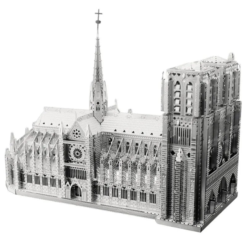 

Detachable 3D Stainless Steel Notre Dame Cathedral DIY Assembly Model Puzzle Jigsaw Children's Educational Toys