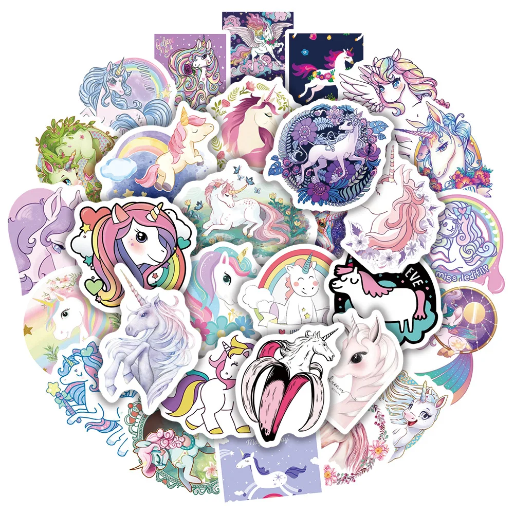 103050pcs cute unicorn cartoon graffiti stickers aesthetic diary phone laptop luggage guitar waterproof sticker decals kid toy free global shipping