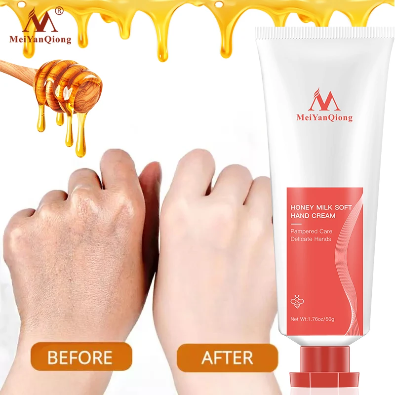 

Soft Hand Cream Lotions Serum Honey Milk Repair Nourishing Moisturizing Whitening Cream Anti Chapping Anti Aging Hand Scrub 50g