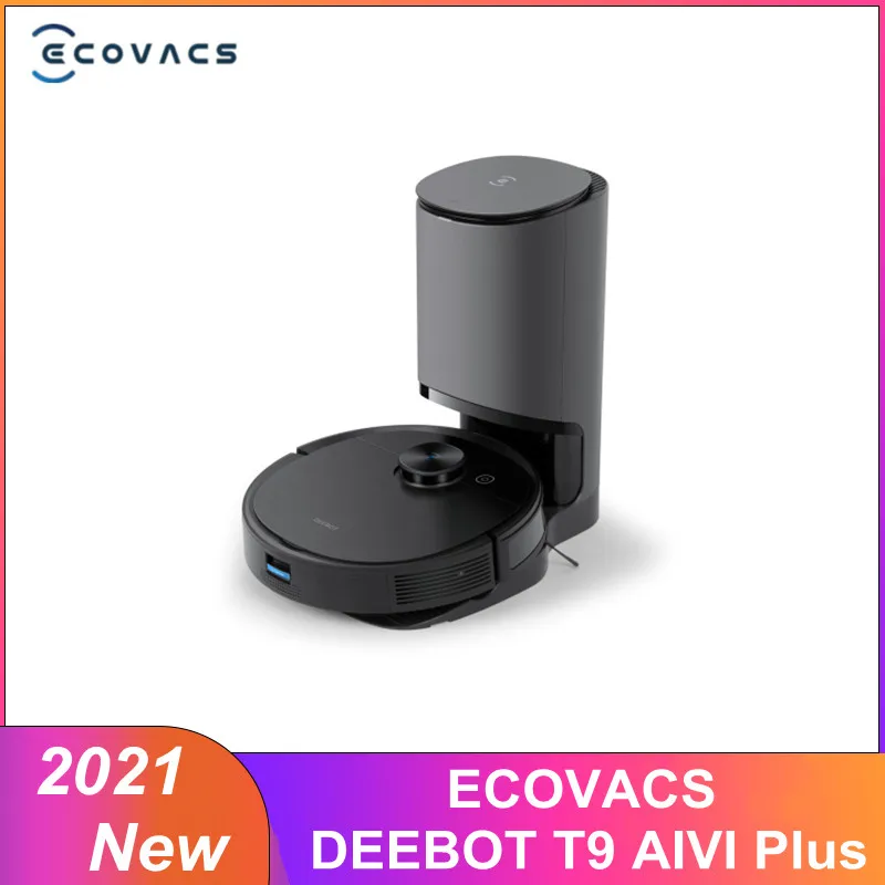 

2021 ECOVACS DEEBOT T9 AIVI Plus Robot Vacuum Cleaner Fully Automatic Dust Collection Sweeping OZMO Pro Vibration Mop For Home