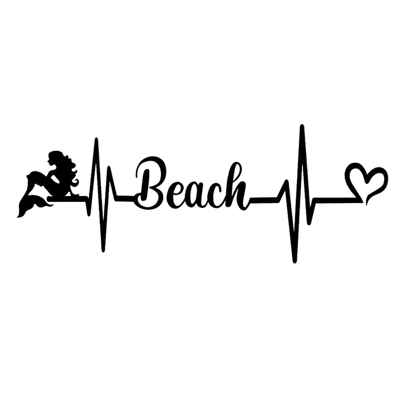 

Наклейка на окно автомобиля с изображением сердечного ритма Liveline Love Beach Sea Mermaid, AL384