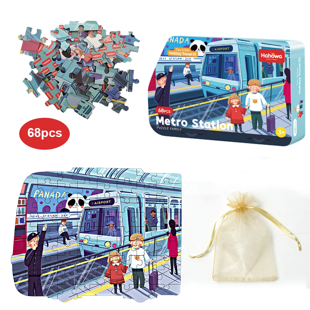 

Travel Panda Family Jigsaw Puzzle Puzzles City Tour The Learning Journey International Children Toys For Girl Birthday Gift