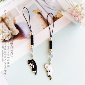 cute cat girls smart phone strap lanyards for iphonesamsungxiaomihuawei mobile phone strap key hang rope phone charm decor free global shipping