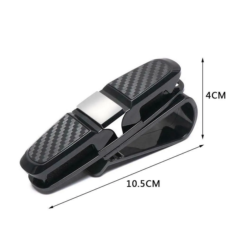 

Black+Sliver Card Holder Clip Car Sun Visor High Quality Universal 2PCS