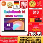 Ноутбук Xiaomi RedmiBook 16, AMD Ryzen 4700U4500U, полный экран 16,1 дюйма, 100% sRGB, 8 ГБ16 ГБ DDR4 512 Гб SSD, Win 10