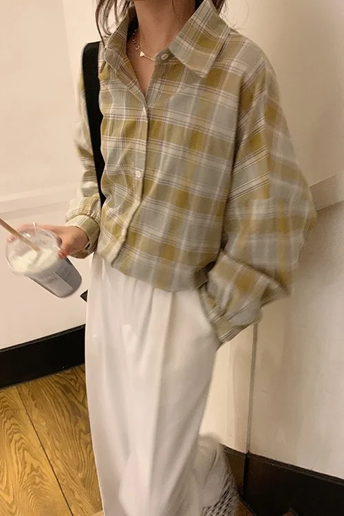 

Plaid Shirt for Women 2021 New Korean StyleRachel