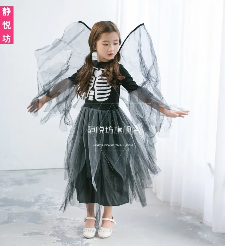 Костюмы на Хэллоуин для детей платья принцессы костюм девочек со скелетом