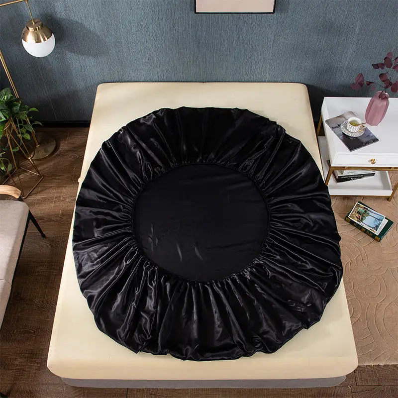 1 шт. атласное шелковое черное простыня для матраса домашнего постельного белья