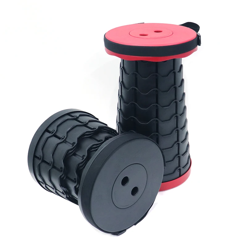 

Retractable Folding Stool for Camping Fishing Height Adjustable -Portable Plastic Collapsible Telescoping Stool Seat Chair