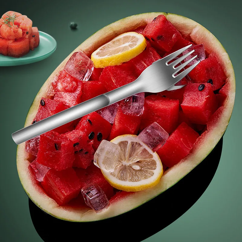 

304 Stainless Steel Spoon Cake Dessert Fruit Fork Dig Meat Cut Watermelon Spoon Cut Into Small Pieces To Eat Vegetable Tools